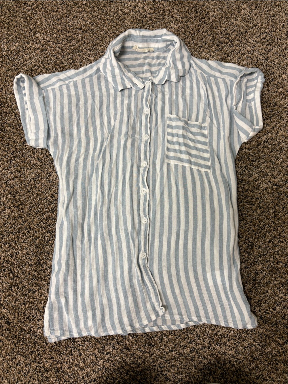 Light Blue & White Striped Kids One-Piece Bodysuit
